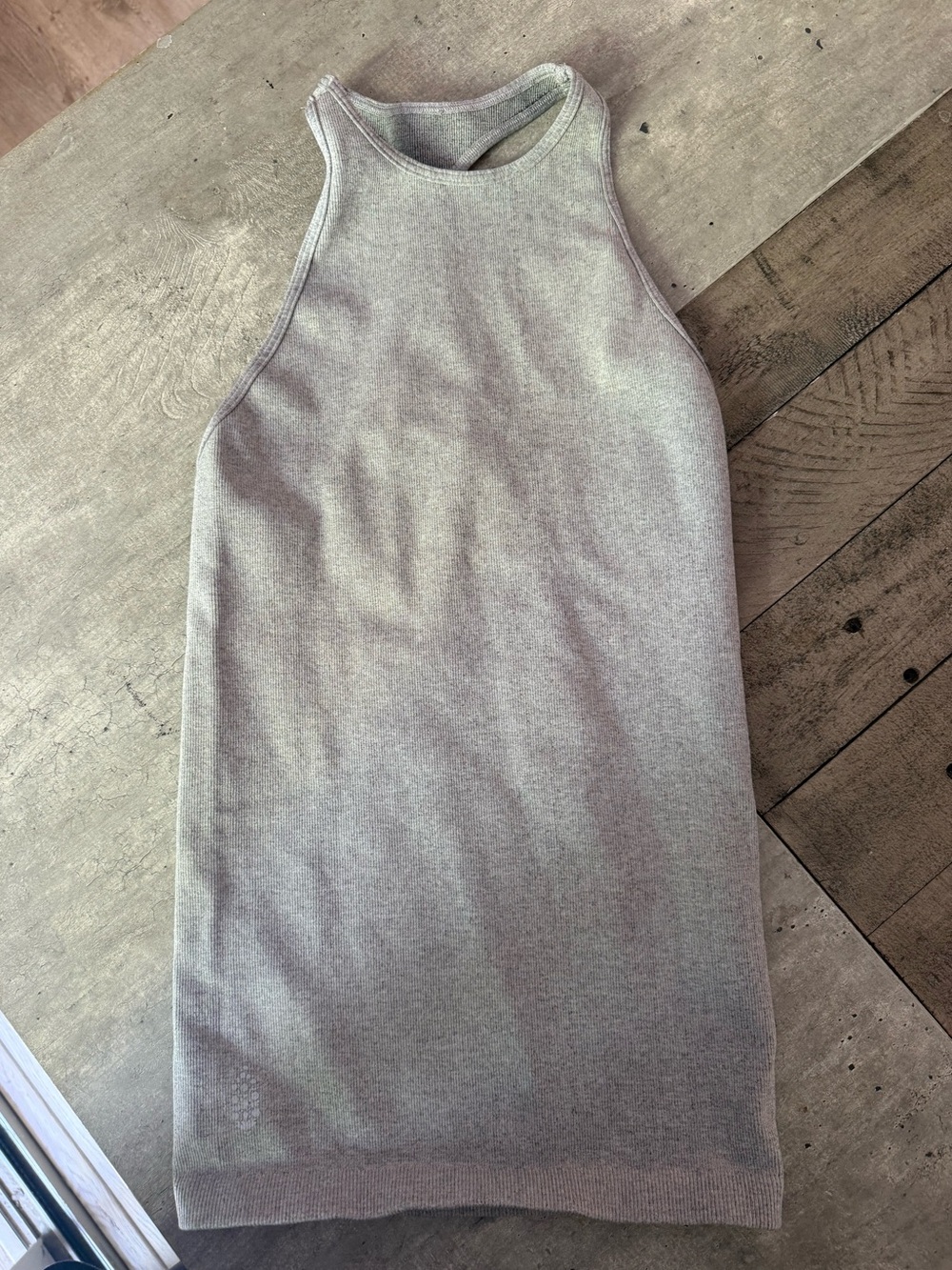 FP Movement by Free People Heather Gray Ribbed High-Neck Tank